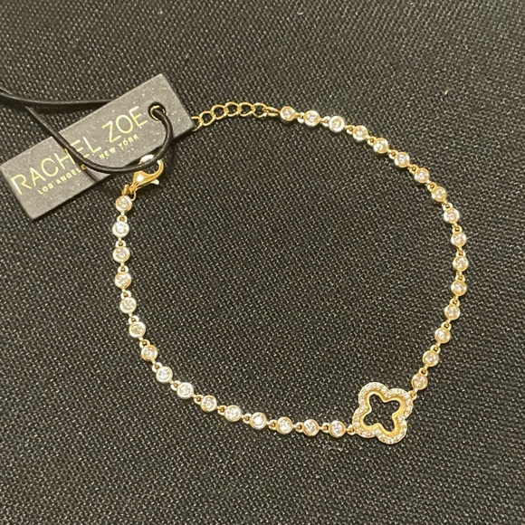 Rachel Zoe Sterling Silver Gold Clover bracelet - Picture 3 of 3